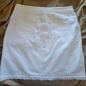 Size 12  "12 Westport" white jean skirt